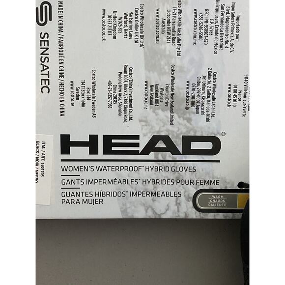 HEAD Women's Waterproof Hybrid Gloves Plush Fur Lining Black Medium Touchscreen - Picture 3 of 5